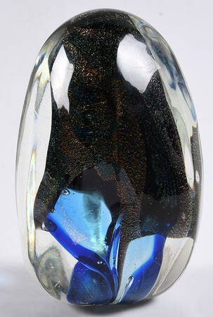 Art Glass Paperweights Multicolor Glitter - No Box