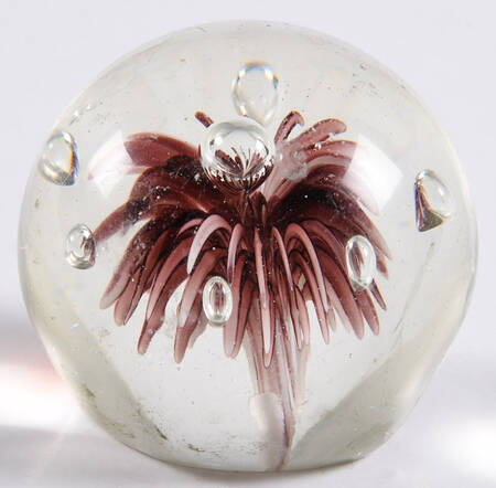 Art Glass Paperweights Purple Flower - No Box