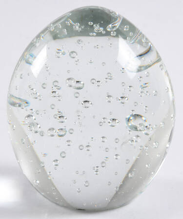 Art Glass Paperweights Egg-Clear With Bubbles - No Box