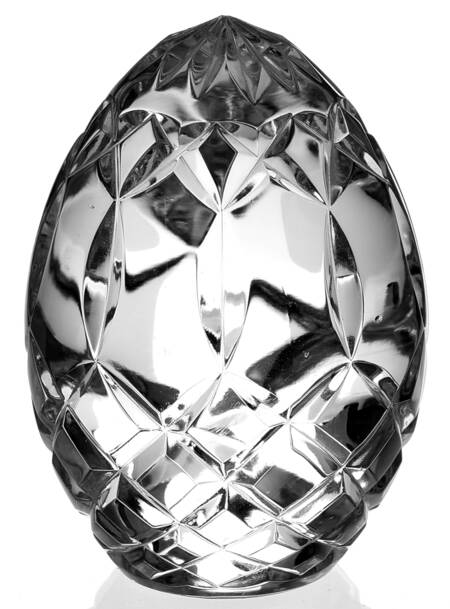 Art Glass Paperweights Egg, Crystal, Cut Design  - No Box