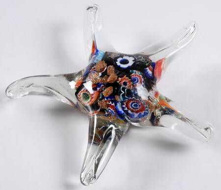 Art Glass Paperweights Starfish-Millefiore Center - No Box