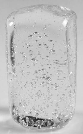 Art Glass Paperweights Clear Block With Bubbles - No Box