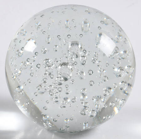 Art Glass Paperweights Sphere-Clear,Assorted Bubbles - No Box