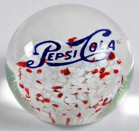 Art Glass Paperweights Pepsi Cola - No Box