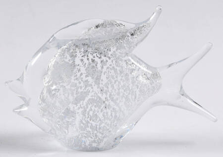 Art Glass Paperweights Fish With Silver Flecks - No Box
