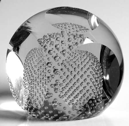 Art Glass Paperweights Large Faceted Clear - No Box