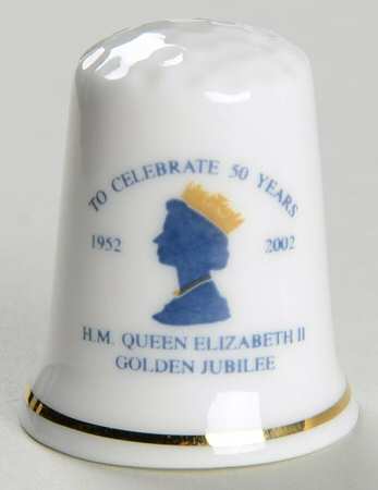 Royalty Giftware Elizabeth Ii Golden Jubilee Thimble - No Box