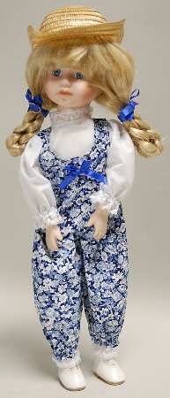 Porcelain Dolls Porcelain Doll-Blue Dress - Boxed
