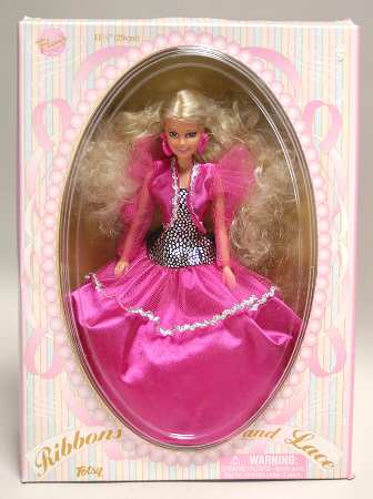 Porcelain Dolls Ribbon And Lace Doll - With Box