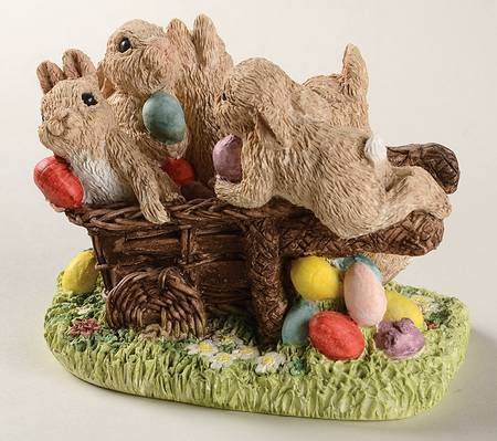 Easter Bunny Family Wheelbarrow Full - Boxed