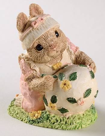 Easter Bunny Family Girl Bunny With Large Egg - Boxed