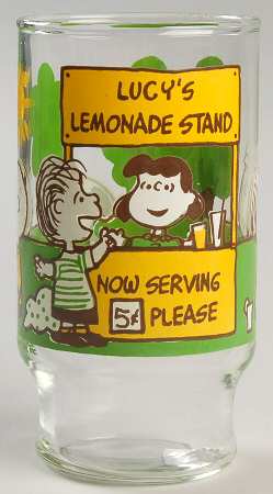 Peanuts Glasses Lucy's Lemonade Stand - No Box