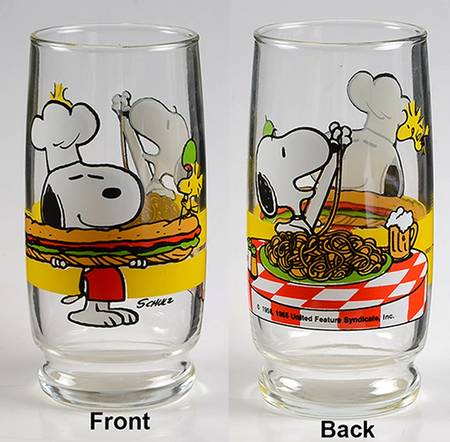 Peanuts Glasses Snoopy-Spaghetti & Sub Sandwich - No Box