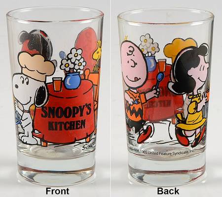 Peanuts Glasses Snoopy's Kitchen-Charlie Brown And Lucy - No Box