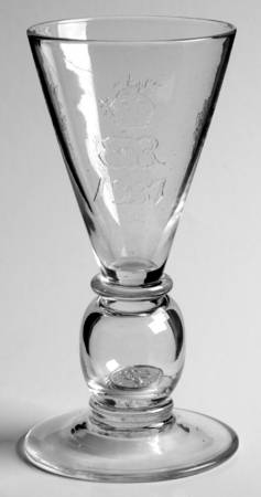 Unknown Royalty Crystal Edward Viii Wine Glass W/ Coin - No Box