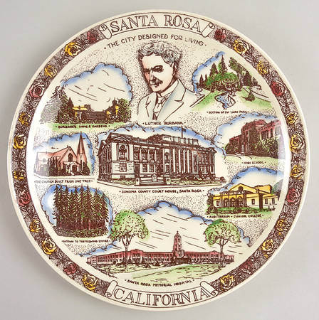 City Plates Santa Rose California - No Box-California Motif17-Multi