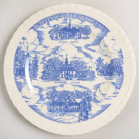 City Plates Williamsburg Virginia-Blue - No Box-Virginia Motif 3-Blue