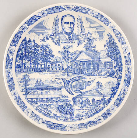 City Plates Warm Springs Georgia-Blue - No Box-Georgia Motif 6-Blue