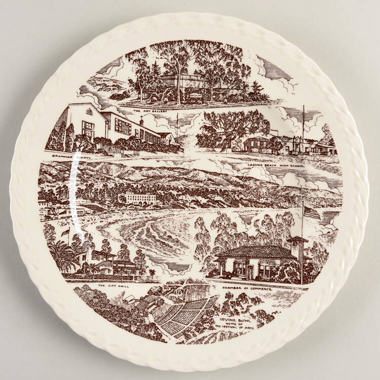 City Plates Laguna Beach, California - No Box-California Motif 22-Brown