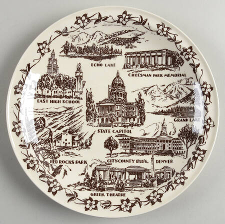 City Plates Denver Colorado-Brown - No Box-Colorado Motif 3-Brown