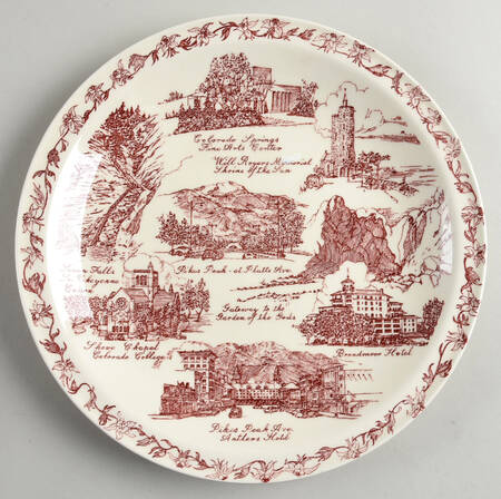 City Plates Colorado Springs Colorado-Red - No Box-Colorado Motif 2-Red