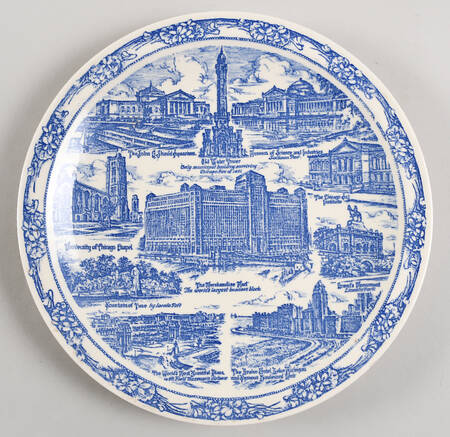City Plates Chicago Illinois Blue - No Box-Illinois Motif 2-Blue