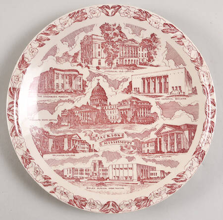 City Plates Jackson Mississippi - No Box-Mississippi Motif3-Red