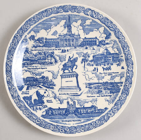 City Plates St Louis Missouri-Blue - No Box-Missouri Motif 1-Blue