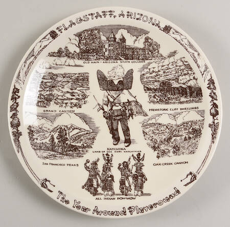 City Plates Flagstaff Arizona-Brown - No Box-Arizona Motif 2-Brown