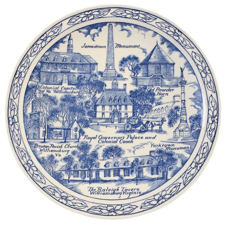 City Plates Williamsburg Virginia - No Box-Virginia Motif 8-Blue