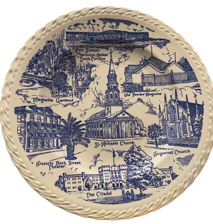 City Plates Charleston South Carolina-Blue Swirl - No Box-S Carolina M1-Blue Swir