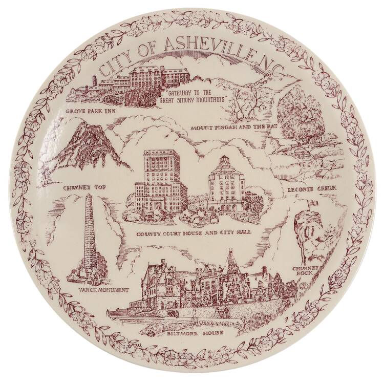 City Plates Ashville North Carolina-Red - No Box-North Carolina 1-Red