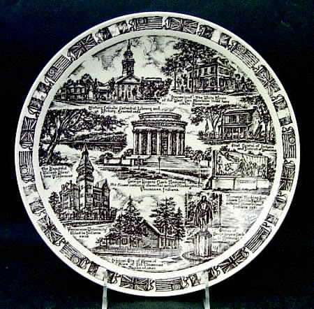 City Plates Vincennes Indiana-Brown - No Box-Indiana Motif 2-Brown