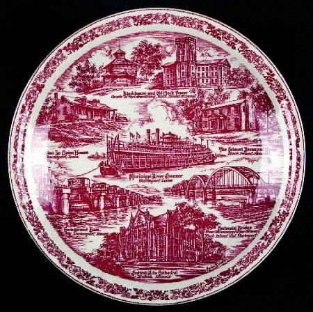City Plates Tri-Cities Iowa-Red - No Box-Iowa Motif 2-Red