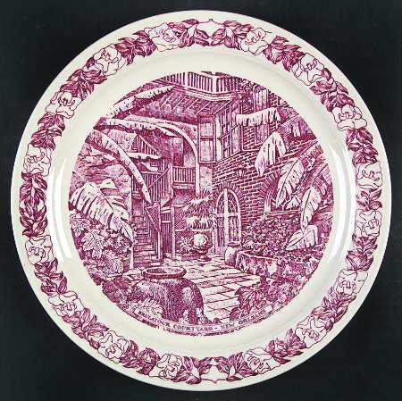 City Plates Old New Orleans Louisiana-Red - No Box-Louisiana Motif 2-Red