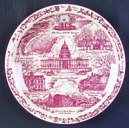 City Plates Providence Rhode Island-Red - No Box-Rhode Island Motif1-Red