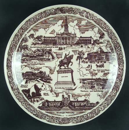 City Plates St Louis Missouri-Brown - No Box-Missouri Motif 1-Brown