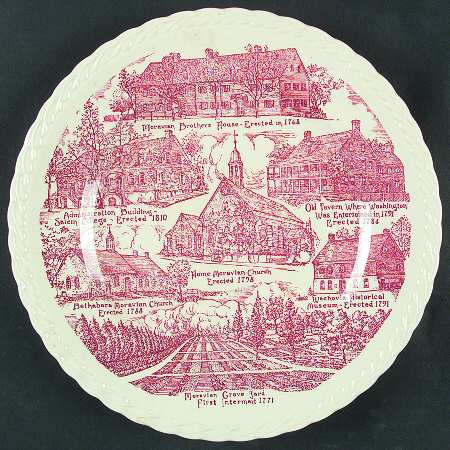 City Plates Old Salem North Carolina - No Box-North Carolina 5-Red Swirl