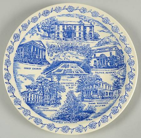 City Plates Savannah Georgia-Blue - No Box-Georgia Motif 7-Blue