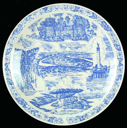 City Plates Lookout Mountain Tennessee-Blue - No Box-Tennessee Motif 2-Blue