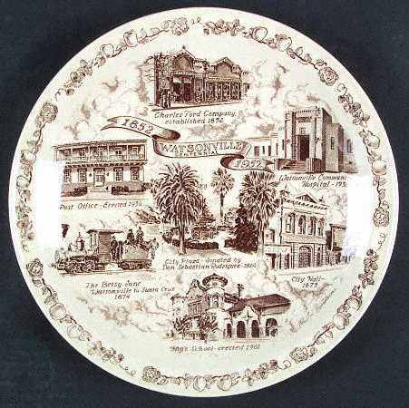 City Plates Watsonville California-Brown - No Box-California Motif21-Brown