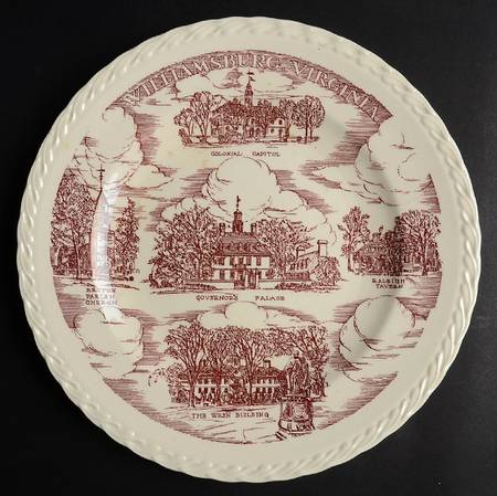 City Plates Williamsburg Virginia-Red - No Box-Virginia Motif 3-Red