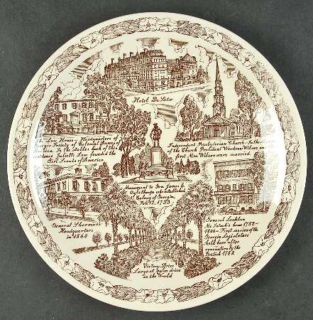 City Plates Savannah Georgia-Brown - No Box-Georgia Motif 3-Brown