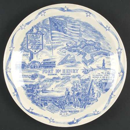 City Plates Fort McHenry Maryland-Blue - Maryland Motif 2-Blue