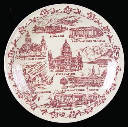 City Plates Denver Colorado-Red - No Box-Colorado Motif 3-Red