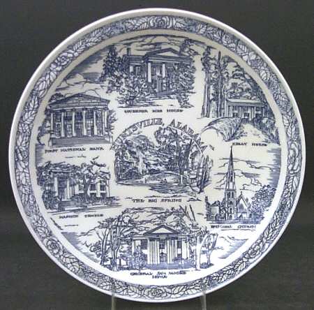 City Plates Huntsville Alabama-Blue - No Box-Alabama Motif 3-Blue