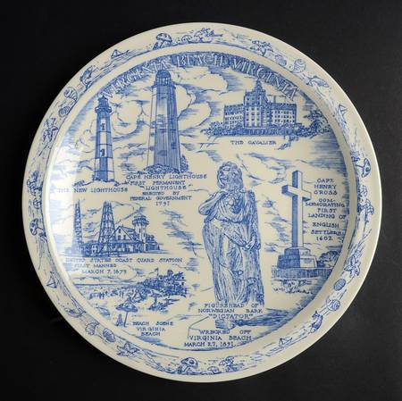 City Plates Virginia Beach Virginia-Blue - No Box-Virginia Motif 2-Blue