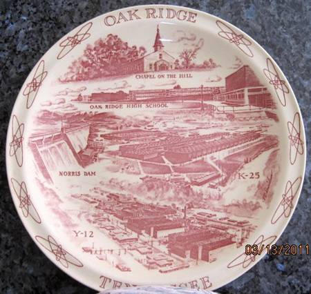 City Plates Oak Ridge Tennessee - No Box-Tennessee Motif 5/Red