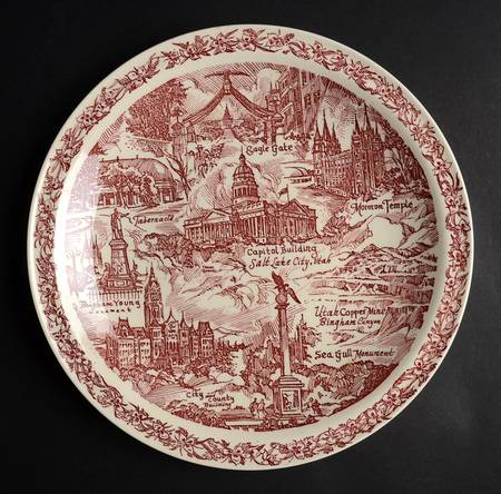 City Plates Salt Lake City Utah-Red - No Box-Utah Motif 1-Red