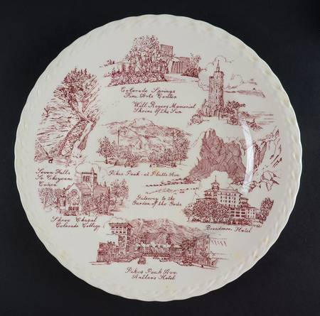 City Plates Colorado Springs Colorado-Red - No Box-Colorado Motif 1-Red
